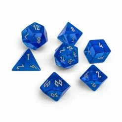 Other Zircon Glass Polyhedral Dice Set Sapphire