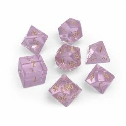 Other Zircon Glass Polyhedral Dice Set Tourmaline