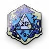 Other Dice Pins: Gelatinous D20 Blue