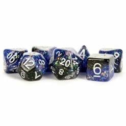 Other Metallic Dice Games 7ct Polyhedral Dice Set Eternal Blue-Black With White