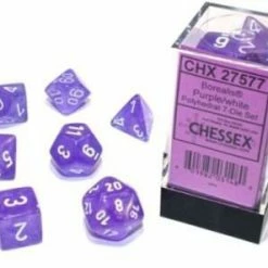 Other Chessex Borealis Luminary Purple/White 7ct Polyhedral Set (27577) Dice