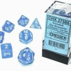 Other Chessex Borealis Luminary Sky Blue/White 7ct Polyhedral Set (27586)