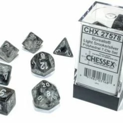 Other Dice Chessex Borealis Luminary Light Smoke/Silver 7ct Polyhedral Set (27578)
