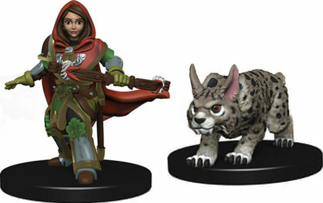 Other Miniatures WizKids Wardlings: Girl Ranger & Lynx