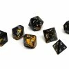 Common Ground Games Norse Foundry Aluminum Elite Dice Of The Elvenkind 7pc Polyhedral Dice Set - Gold