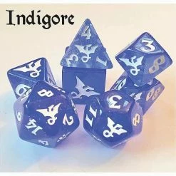 Common Ground Games Black Oak Workshop Glitterwing Indigore 7ct Polyhedral Dice Set