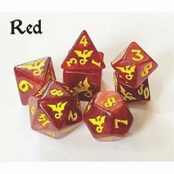 Common Ground Games Black Oak Workshop Red Dragon 7ct Polyhedral Dice Set