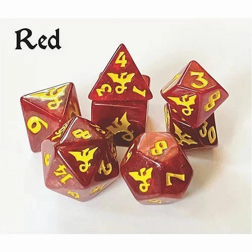 Common Ground Games Black Oak Workshop Red Dragon 7ct Polyhedral Dice Set