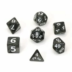 Common Ground Games Die Hard Dice 7ct Mega Dice - Black Swirl W/ White
