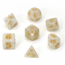Common Ground Games Die Hard Dice 7ct Mega Dice - Pearl Swirl W/ Gold