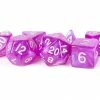 Common Ground Games Metallic Dice Games 7ct Polyhedral Dice Set Stardust Purple W/ Silver