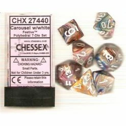 Other Chessex Festive Carousel/White 7ct Polyhedral Set (27440)