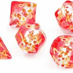 Common Ground Games Sirius Dice 7ct Polyhedral Dice Set Maple Leaf