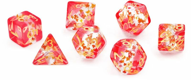 Common Ground Games Sirius Dice 7ct Polyhedral Dice Set Maple Leaf