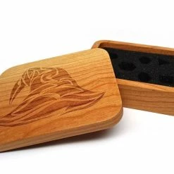 Common Ground Games Easy Roller Wooden Dice Case - Cherry With Wizard Hat