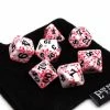 Common Ground Games Easy Roller 7ct Polyhedral Dice Set Red Color Spray With Black