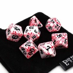 Common Ground Games Easy Roller 7ct Polyhedral Dice Set Red Color Spray With Black