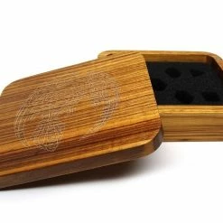 Common Ground Games Easy Roller Wooden Dice Case - Zebrawood With Raven