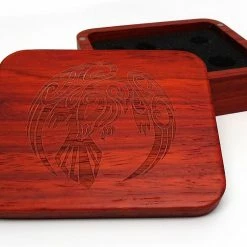 Common Ground Games Easy Roller Wooden Dice Case - Padauk With Raven