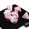 Common Ground Games Easy Roller 7ct Polyhedral Dice Set Red Color Spray With Silver Ink