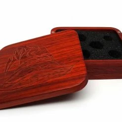 Common Ground Games Easy Roller Wooden Dice Case - Padauk With Wizard Hat