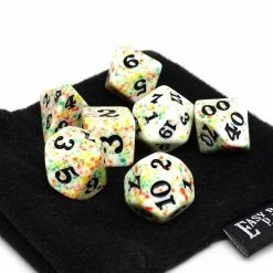 Common Ground Games Easy Roller 7ct Polyhedral Dice Set Multi Color Spray With Black