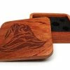 Common Ground Games Easy Roller Wooden Dice Case - Rosewood With Wizard Hat