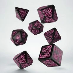 Common Ground Games Dice Q-Workshop Call Of Cthulhu Black/Magenta 7ct Polyhedral Set