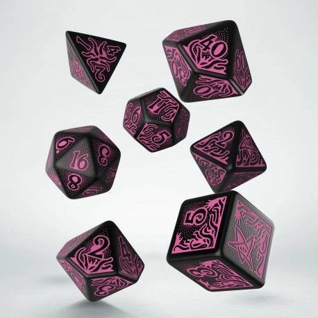 Common Ground Games Dice Q-Workshop Call Of Cthulhu Black/Magenta 7ct Polyhedral Set