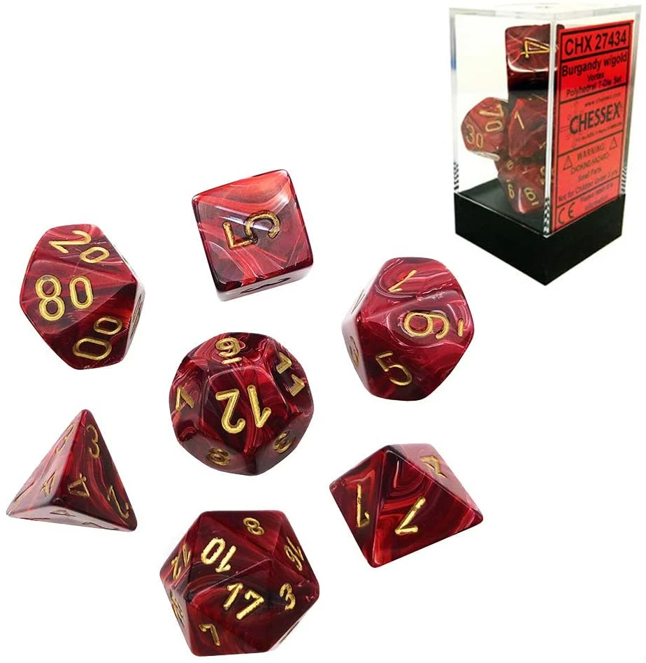 Other Chessex Vortex Burgundy/Gold 7ct Polyhedral Set (27434)