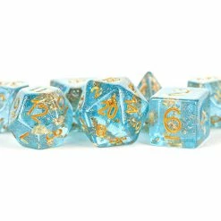 Other Metallic Dice Games Blue Gold Foil/Gold 7ct Polyhedral Dice Set