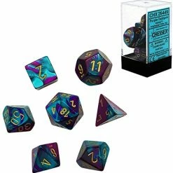 Other Dice Chessex Gemini Purple-Teal/Gold 7ct Polyhedral Set (26449)