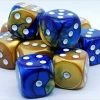 Other Chessex 16mm Gemini Blue-Gold/White 12ct D6 Set (26622)