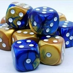 Other Chessex 16mm Gemini Blue-Gold/White 12ct D6 Set (26622)