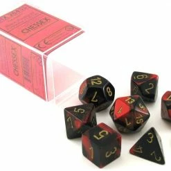 Other Dice Chessex Gemini Black-Red/Gold 7ct Polyhedral Set (26433)