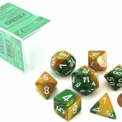 Other Chessex Gemini Gold-Green/White 7ct Polyhedral Set (26425)
