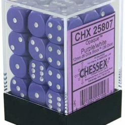 Other Chessex 12mm Opaque Purple/White 36ct D6 Set (25807)