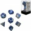 Other Dice Chessex Gemini Blue-Steel/White 7ct Polyhedral Set (26423)