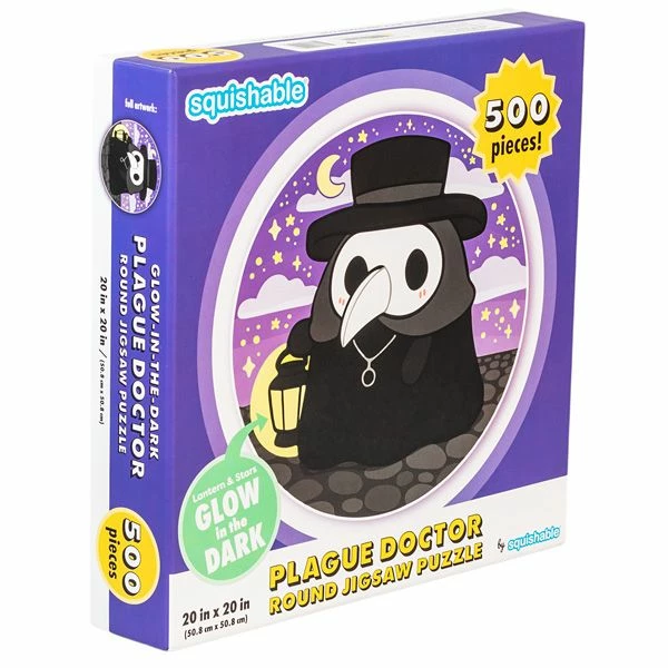 Common Ground Games Squishables Plague Doctor 500pc Round Jigsaw Puzzle Puzzles