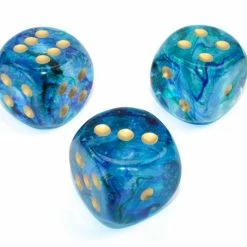Common Ground Games Dice Chessex Single 30mm Nebula Oceanic/Glold D6 (DN3056)