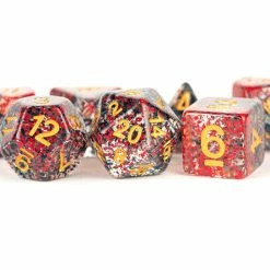 Other Metallic Dice Games Particle Red-Black/Gold 7ct Polyhedral Dice Set