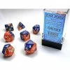 Common Ground Games Chessex Gemini Blue-Orange/White 7ct Polyhedral Set (26452)