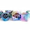 Common Ground Games Rainbow Aegis Uninked 16mm Aluminum Plated Acrylic Poly Dice Set