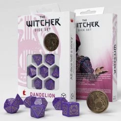Common Ground Games Q-Workshop The Witcher 7ct Polyhedral Dice Set Dandelion Vicount De Lettenhove