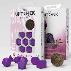 Common Ground Games Q-Workshop The Witcher 7ct Polyhedral Dice Set Dandelion Conqueros Of Hearts