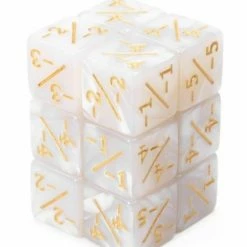 Common Ground Games -1/-1 Pearl White 6ct Dice Set