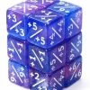 Common Ground Games +1/+1 Blue Purple Glitter 6ct Dice Set