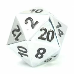 Common Ground Games Die Hard Dice Single D20 - Forge Shiny Silver