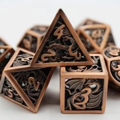 Common Ground Games Hollow Dragon 7ct Dice Set - Copper