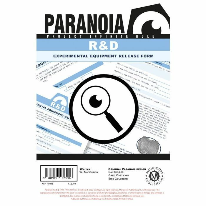 Common Ground Games Paranoia RPG R&D Equipment Pad